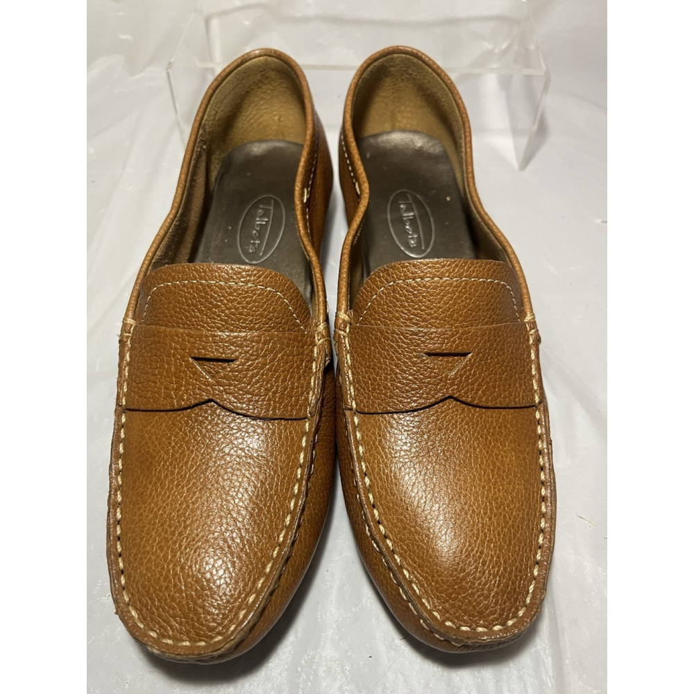 Talbots Loafers Leather Block Heel Flat Shoes Size 7 W
